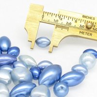 Vintage Bead Mix, 8-23mm Blue Faux Pearls