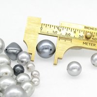 Vintage Bead Mix, Silver Plastic Faux Pearls