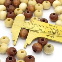 10mm Round Wood Beads, Natural Brown Polished Rondelles (100)