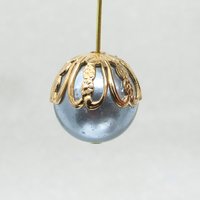 14mm Bead Caps, Gold Plated Brass Findings (10)