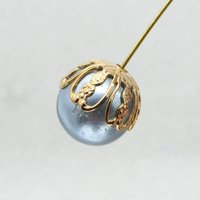 14mm Bead Caps, Gold Plated Brass Findings (10)