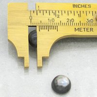 9.5mm Round Cabochons, Gray Mother of Pearl Flat Back Gemstones (2)