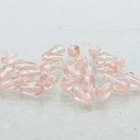 Rosaline 7x5mm Pear Beads, Pale Pink Faceted Teardrops, Czech Fire Polished Glass Droplets