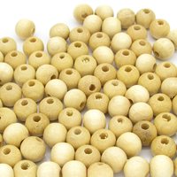 10mm Round Wood Beads, Natural Brown Polished Rondelles (100)