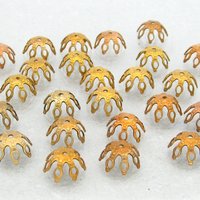 Raw Brass Bead Caps for 10-12mm Beads (24)