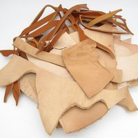 Tooling Leather Scraps, Vegetable Tanned Hide, 3.75 Pounds