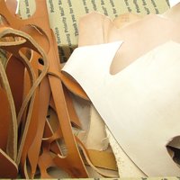 Tooling Leather Scraps, Vegetable Tanned Hide, 3.75 Pounds