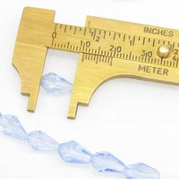 11x6.5mm Faceted Teardrops, Light Sapphire Czech Fire Polished Beads (35)