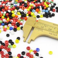 Opaque Seed Bead Mix, 6/0 and 8/0 Rocailles, Shiny Round Spacers (50g)