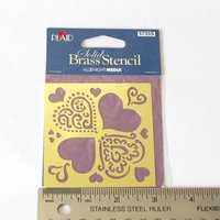 Heart Theme Brass Embossing Stencils, Reusable Metal Templates