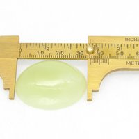 Prehnite Cabochon, Domed Oval Gemstone 35.3x26mm 83.65ct Pale Green Flat Back Stone