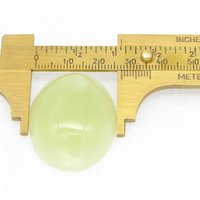 Prehnite Cabochon, Domed Oval Gemstone 35.3x26mm 83.65ct Pale Green Flat Back Stone