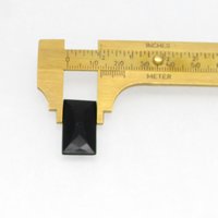 24.5x13mm Rectangular Glass Stone with Center Hole, Vintage Beveled Point Back (1)