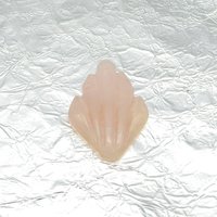 Rose Quartz Cabochon, Vintage Art Deco Shield