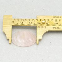 Rose Quartz Oval Cabochon, Vintage Art Deco Carved Gemstone