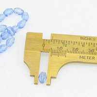 7x5mm Faceted Oval Beads, Translucent Blue Czech Fire Polished Barrels (50)