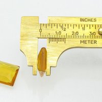 14.5mm Square Rhinestones, Unfoiled Topaz Glass Gems (2)
