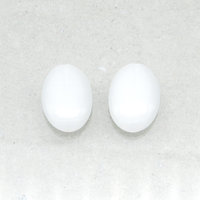 Oval Half-Drilled Pendants, 1-Hole Cat's Eye Glass Beads