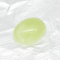 Prehnite Cabochon, Domed Oval Gemstone 35.3x26mm 83.65ct Pale Green Flat Back Stone