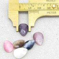 Faceted Flat Briolette Mix, Fiber Optic Glass Cat's Eye Teardrop Beads