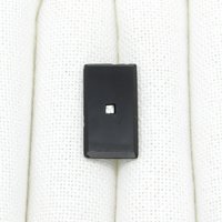 24.5x13mm Rectangular Glass Stone with Center Hole, Vintage Beveled Point Back (1)