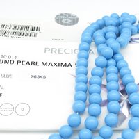 Opaque Aqua Preciosa Crystal Nacre Pearls, 6mm 8mm Round (25)