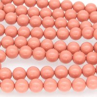 Preciosa Crystal Salmon Rose Nacre Pearls, 6mm 8mm Round Maxima (25)