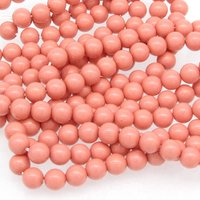 Preciosa Crystal Salmon Rose Nacre Pearls, 6mm 8mm Round Maxima (25)