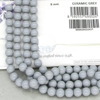 Preciosa Crystal Ceramic Grey Nacre Pearls, 6mm 8mm Round Maxima (25)