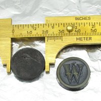 Vintage Letter Cabochon, 21mm Beveled Round Carved Art Nouveau Initial Glass Stone