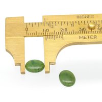 Nephrite Jade Oval Cabochon, Domed Oval 10x8mm Flat Back Stone