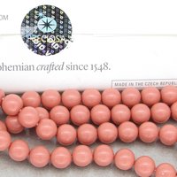 Preciosa Crystal Salmon Rose Nacre Pearls, 6mm 8mm Round Maxima (25)