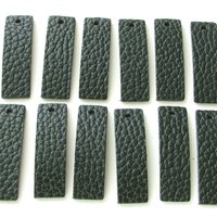 1.4"  Reversible Rectangle Pendants, Double-Sided Leather (12)