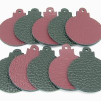 1.5" Christmas Die Cut Shapes, Reversible Leather
