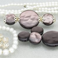 Salvaged Bead Lot, Vintage Faux Pearls and Bead Caps