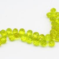 12x8mm Faceted Briolettes, Glass Teardrop Beads