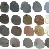 1.125 Inch Small Trapezoid Pendants, Upcycled Leather Die Cuts (10)