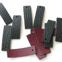1.4"  Reversible Rectangle Pendants, Double-Sided Leather (12)