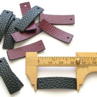 1.4"  Reversible Rectangle Pendants, Double-Sided Leather (12)