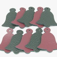 1.5" Christmas Die Cut Shapes, Reversible Leather