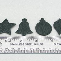 1.5" Christmas Die Cut Shapes, Reversible Leather