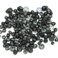 Black Bead Mixes, 4-16mm Faceted Czech Fire Polished Glass