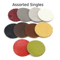 1” Die Cut Circles, Upcycled Top Grain Leather Pairs and Singles (10)