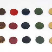 Medium Circle Die Cuts, 0.75 Inch Upcycled Leather Shapes for Mixed Media Art (10 pairs)
