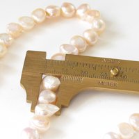 Irregular Nugget Freshwater Pearls, Pale Peach 8-10mm Baroque Round Beads