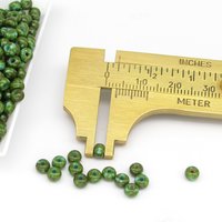 6/0 Seed Beads Opaque Turquoise Travertine, Preciosa Ornela Czech Glass Round Spacers