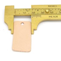Rectangular Leather Die Cut, 1.5 Inch Beige Vegetable Tan Pendant Blank