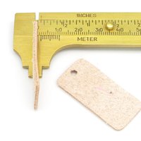 Rectangular Leather Die Cut, 1.5 Inch Beige Vegetable Tan Pendant Blank