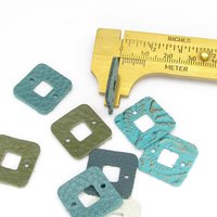 0.75 Inch Square Connectors, Hollow Leather Die Cuts, Upcycled Top Grain Cowhide