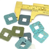0.75 Inch Square Connectors, Hollow Leather Die Cuts, Upcycled Top Grain Cowhide